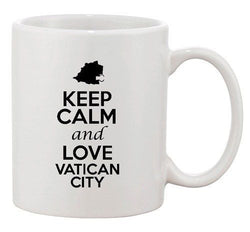 Keep Calm And Love Vatican City Country Map Patriotic Ceramic White Coffee Mug