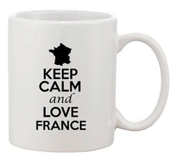 Keep Calm And Love France Paris Country Map Patriotic Ceramic White Coffee Mug