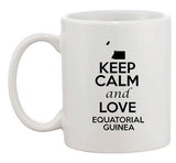 Keep Calm And Love Equatorial Guinea Country Patriotic Ceramic White Coffee Mug