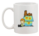 Scoopy Dog Home Peanuts Cartoon Horror Parody Salih Gonenli DT White Coffee Mug