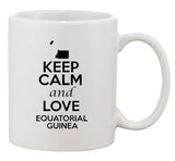 Keep Calm And Love Equatorial Guinea Country Patriotic Ceramic White Coffee Mug