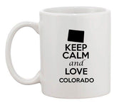 Keep Calm And Love Colorado Denver Country Patriotic Ceramic White Coffee Mug