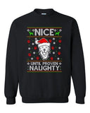 Nice Until Prove Naughty Labrador Dog Christmas Funny DT Crewneck Sweatshirt