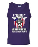 I Proudly Stand For The Flag And Kneel For The Cross Patriotic DT Adult Tank Top