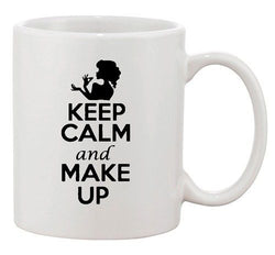 Keep Calm And Love Make Up Beautiful Beauty Girls Funny Ceramic White Coffee Mug