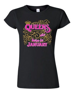 Junior Queens Are Born In January Crown Birthday Funny DT T-Shirt Tee