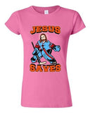 Junior New Jesus Saves Hockey Puck Jersey Sports Funny DT T-Shirt Tee