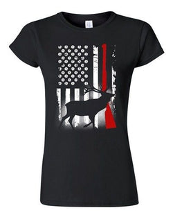 Junior Deer Antlers Gun Hunting American USA Flag Patriotic DT T-Shirt Tee