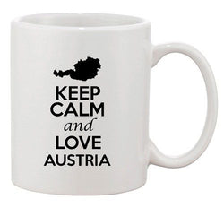 Keep Calm And Love Austria Vienna Country Map Patriotic Ceramic White Coffee Mug