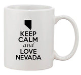 Keep Calm And Love Nevada Country Map USA Patriotic Ceramic White Coffee Mug