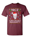 Nice Until Prove Naughty Labrador Dog Ugly Christmas Funny Adult DT T-Shirt Tee