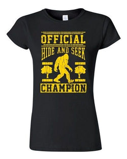 Junior Official Hide And Seek Champion Champ Big Foot Yeti Funny T-Shirt Tee