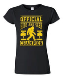 Junior Official Hide And Seek Champion Champ Big Foot Yeti Funny T-Shirt Tee