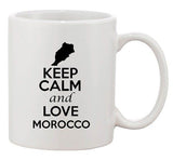 Keep Calm And Love Morocco Africa Country Map Patriotic Ceramic White Coffee Mug