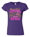 Junior Queens Are Born In April Crown Birthday Funny DT T-Shirt Tee