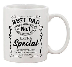 Best Dad No.1 Extra Special Awesome Father Funny Humor DT Coffee 11 Oz White Mug