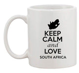 Keep Calm And Love South Africa Country Map Patriotic Ceramic White Coffee Mug