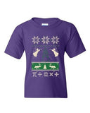 Math Mathematics Angels Deer Holiday Ugly Christmas Funny DT Youth T-Shirt Tee
