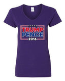 V-Neck Ladies Trump Pence 2016 Vote America Campaign Election (B) T-Shirt Tee