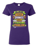 Ladies Beer Drinker With A Fishing Problem Fish Animal Funny DT T-Shirt Tee