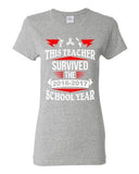 Ladies This Teacher Survived 2016-2017 School Year Fidget Funny DT T-Shirt Tee