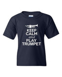 City Shirts Keep Calm And Play Trumpet Music Lover DT Youth Kids T-Shirt Tee