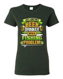 Ladies Beer Drinker With A Fishing Problem Fish Animal Funny DT T-Shirt Tee