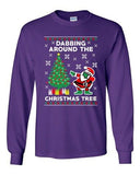 Long Sleeve Adult T-Shirt Dabbing Around The Christmas Tree Santa Xmas Funny DT