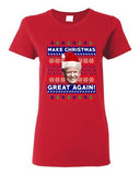 Ladies New Trump President Make Christmas Great Again Xmas Funny DT T-Shirt Tee
