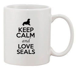 Keep Calm And Love Seals Sea Lion Animal Lover Funny Ceramic White Coffee Mug