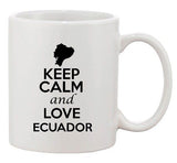 Keep Calm And Love Ecuador Quito Country Map Patriotic Ceramic White Coffee Mug