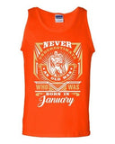 Never Underestimate Who Was Born In January Old Man Age Funny DT Adult Tank Top