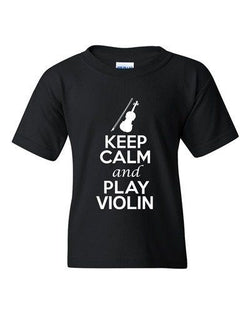 City Shirts Keep Calm And Play Violin Music Lover DT Youth Kids T-Shirt Tee