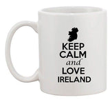 Keep Calm And Love Ireland Europe Country Map Patriotic Ceramic White Coffee Mug