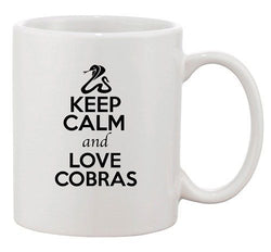 Keep Calm And Love Cobras Snake Animal Lover Funny Ceramic White Coffee Mug