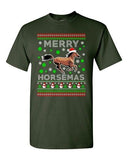 Merry Horsemas Horse Animals Ride Xmas Ugly Christmas Funny Adult DT T-Shirt Tee