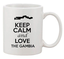 Keep Calm And Love The Gambia Country Map Patriotic Ceramic White Coffee Mug