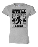 Junior Official Hide And Seek Champion Champ Big Foot Yeti Funny T-Shirt Tee