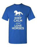 City Shirts Keep Calm And Love Horses Animal Lovers Funny DT Adult T-Shirts Tee