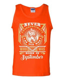 Never Underestimate Who Was Born In September Old Man Funny DT Adult Tank Top