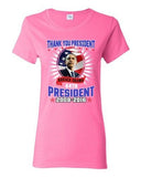 Ladies Thank You President Barack Obama 44th President USA Flag DT T-Shirt Tee