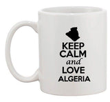 Keep Calm And Love Algeria Africa Country Map Patriotic Ceramic White Coffee Mug