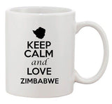 Keep Calm And Love Zimbabwe Country Map Patriotic Ceramic White Coffee Mug