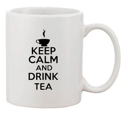 Keep Calm And Drink Tea Hot Cup Healthy Funny Novelty Ceramic White Coffee Mug