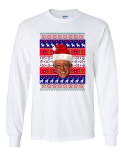 Long Sleeve Adult T-Shirt Bernie Sanders Reindeer Bern Ugly Christmas Funny DT