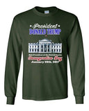 Long Sleeve Trump White House Inauguration Day 45th President Adult T-Shirt  DT