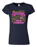 Junior Queens Are Born In February Crown Birthday Funny DT T-Shirt Tee