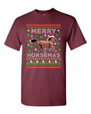 Merry Horsemas Horse Animals Ride Xmas Ugly Christmas Funny Adult DT T-Shirt Tee