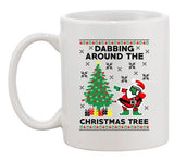 Dabbing Around The Christmas Tree Santa Ugly Xmas Funny DT Coffee 11 Oz Mug