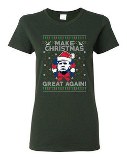 Ladies Make Christmas Great Again Trump President Ugly Xmas Funny DT T-Shirt Tee